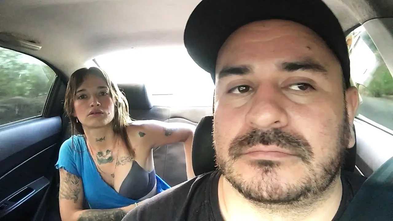 Hot girl masturbates in Uber driver’s car