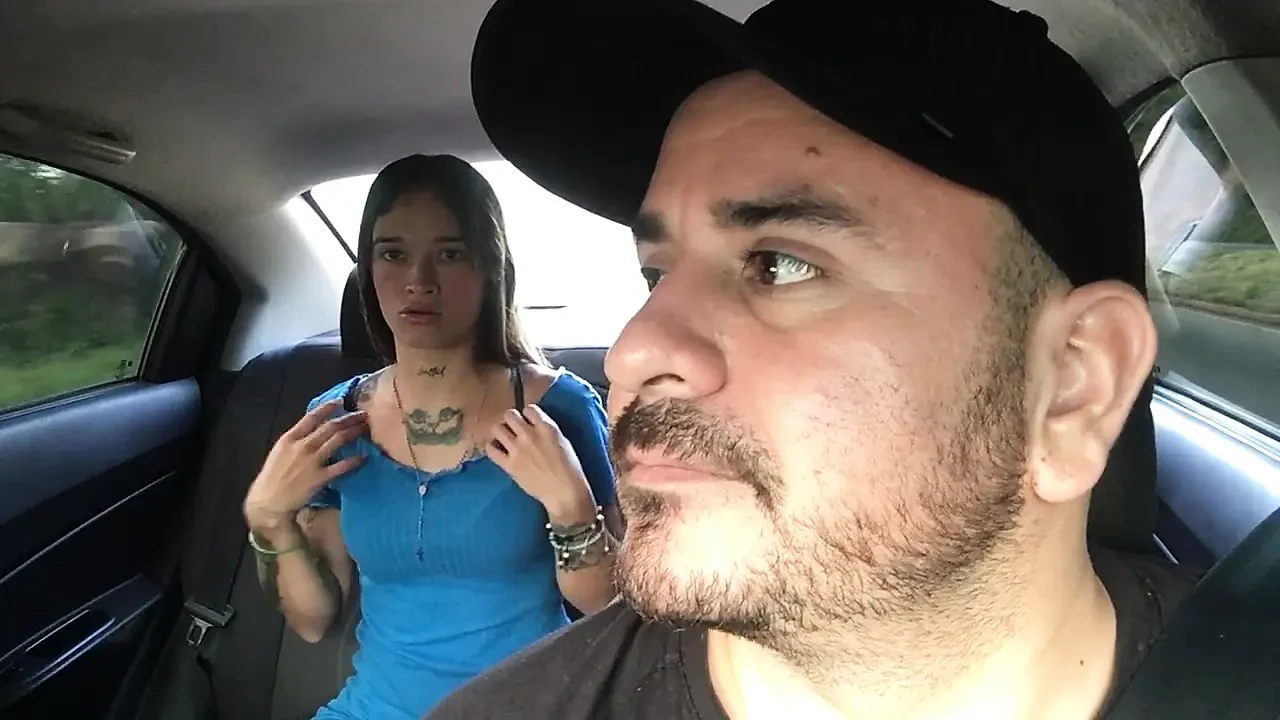Hot girl masturbates in Uber driver’s car